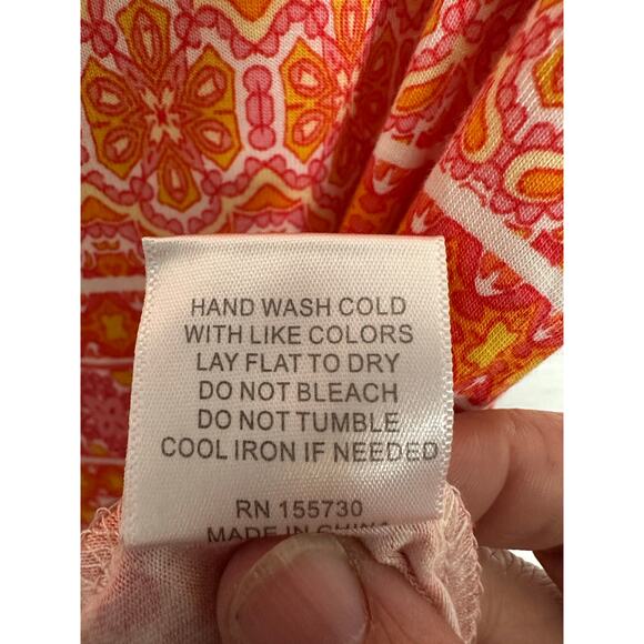 Rose & Oliver floral T-shirt sheer hem Paisley Bohemian TradMom plus size - Picture 7 of 10